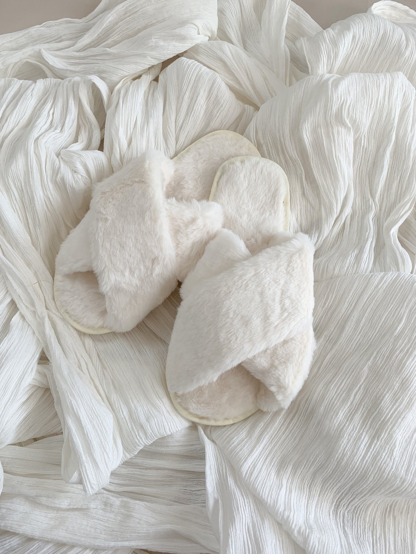 White Fluffy Slippers