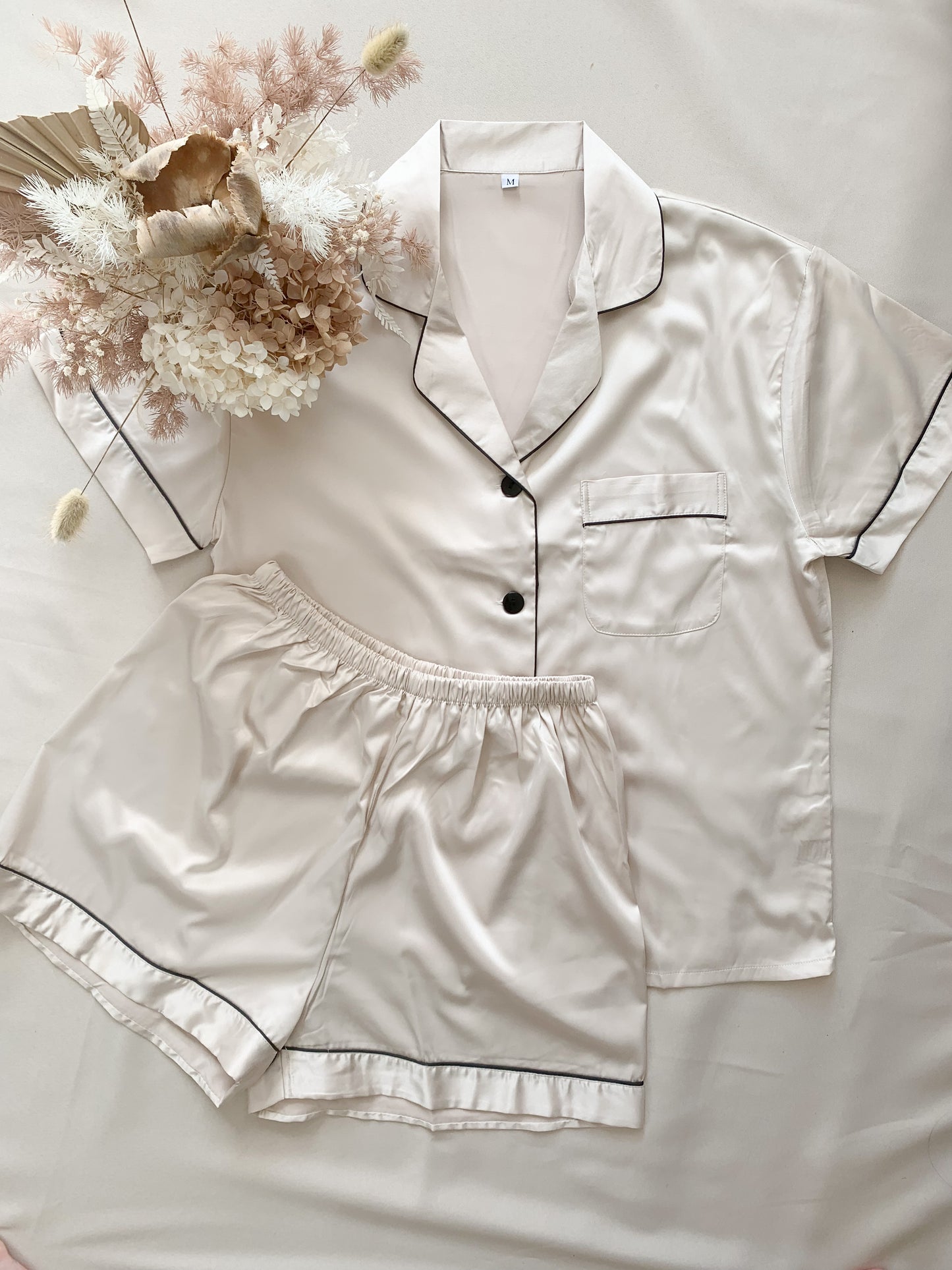 Champagne Short Sleeve & Shorts Pyjama Set