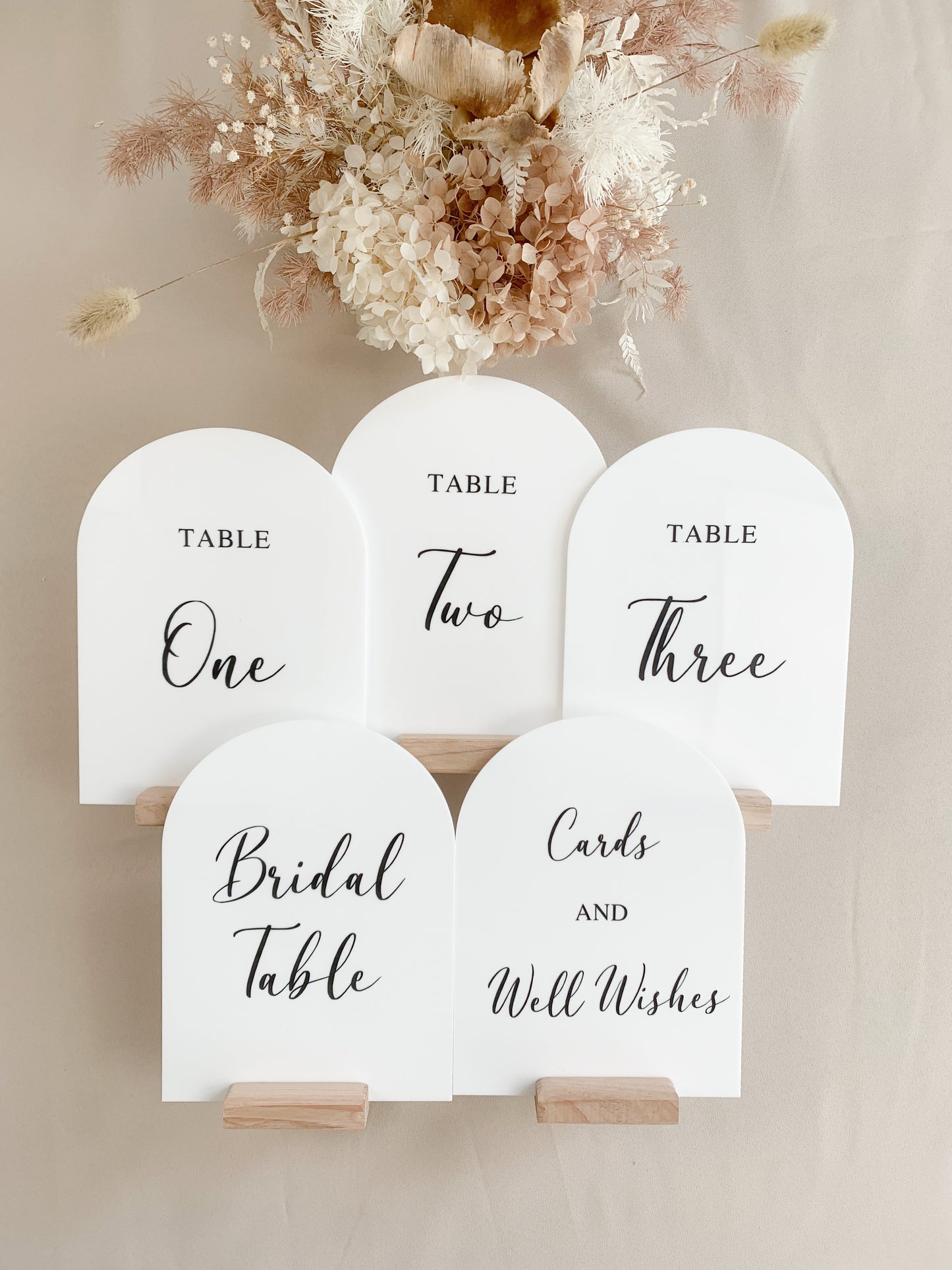 White Arch Table Sign